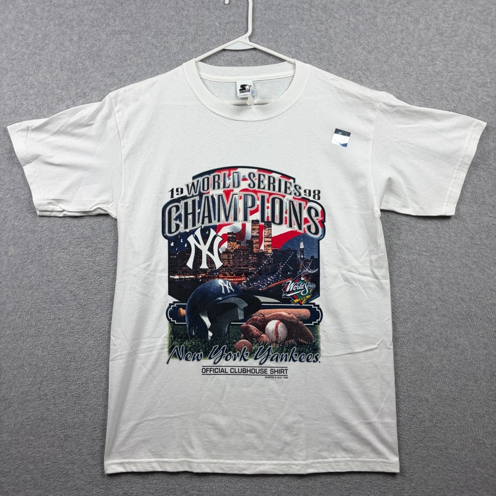 Vintage Starter New York Yankees Shirt Large 1998 World Series Twin Towers NWT
